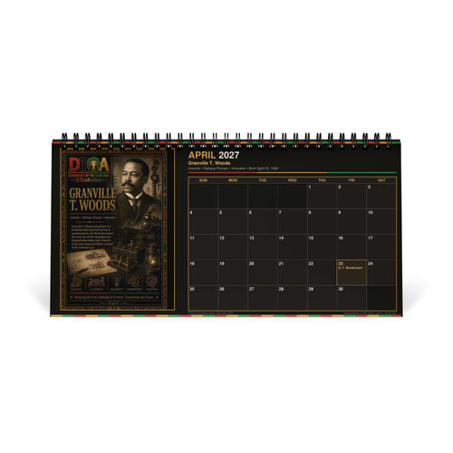 Black Innovators 2027 desktop calendar — honoring twelve pioneering Black inventors and scientists