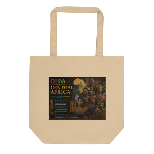African Heritage Eco Tote Bag — Central Africa design in pan-African colors