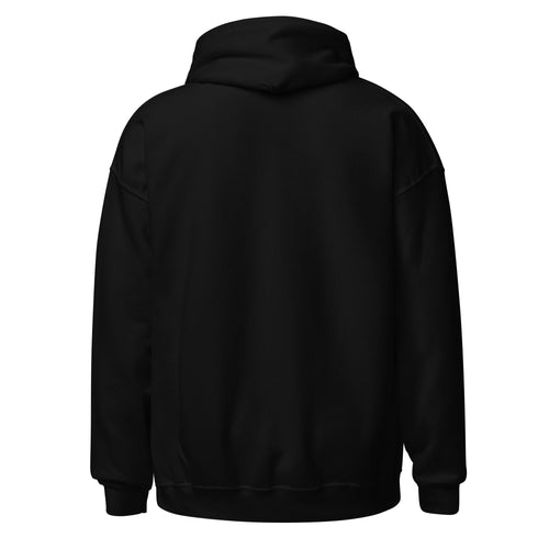 Black Innovators hoodie in Black & Gold — back view showing the twelve Black inventors and scientists montage