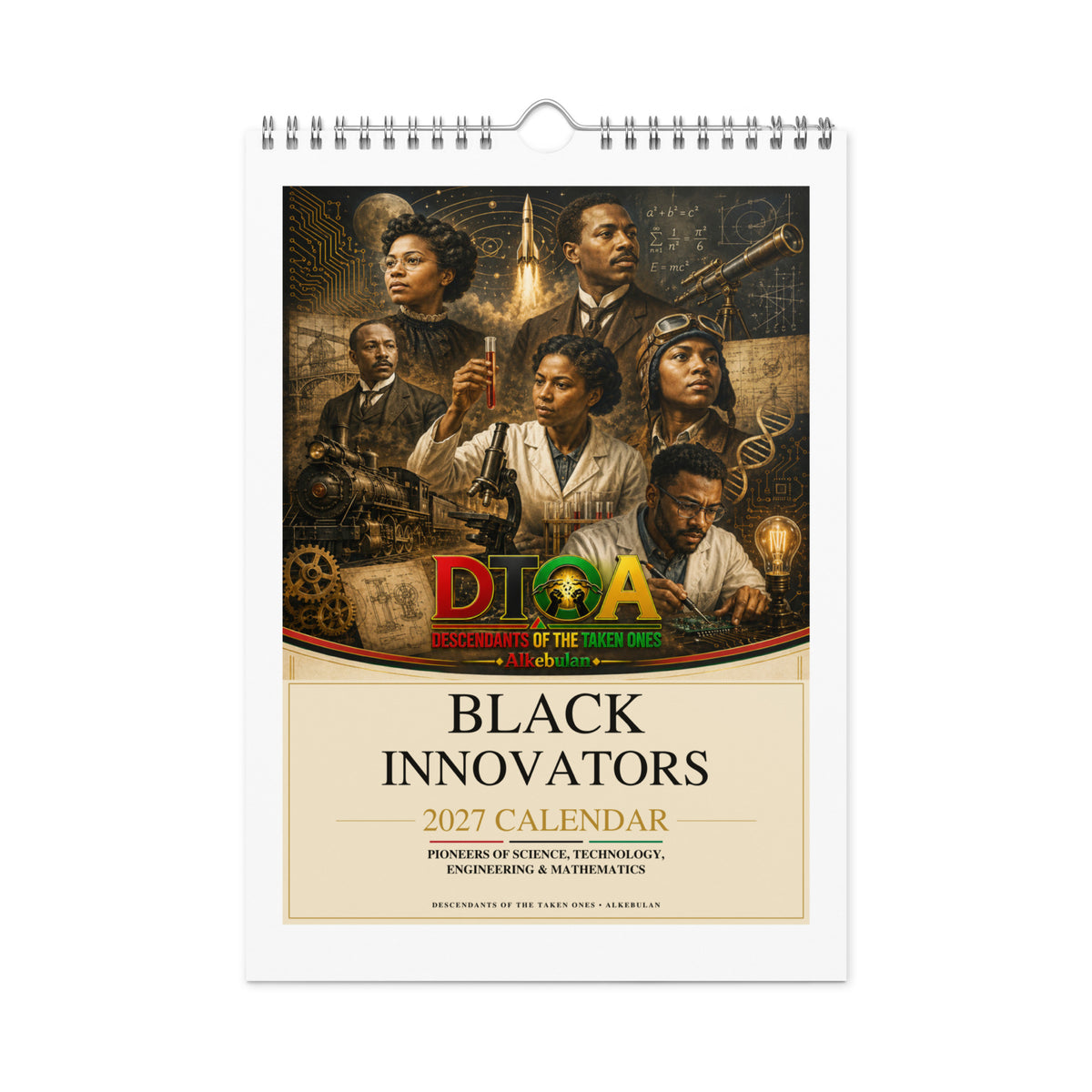 Black Innovators 2027 wall calendar — front cover featuring twelve Black inventors and scientists